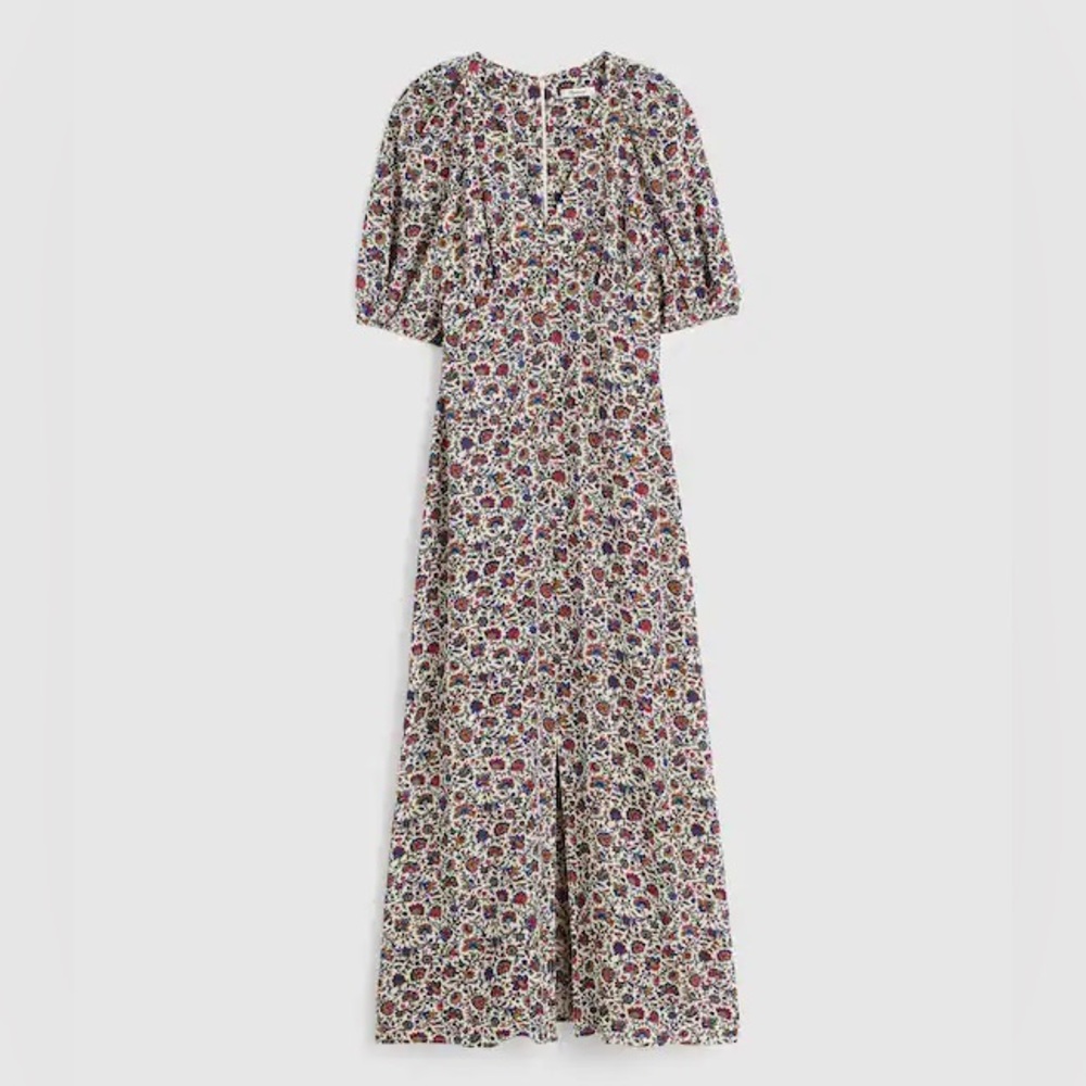 Puff-Sleeve Empire Maxi Dress Madewell Sz 2 - Picture 2 of 7